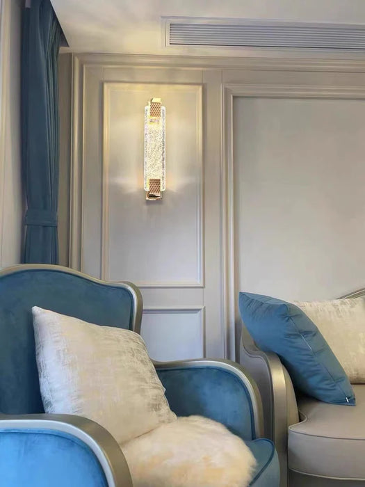 Modern Light Luxury Designer Starburst Clear Seedy Glass Wall Light For Entryway/Dining Room/Bedside