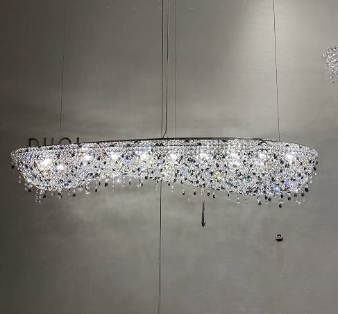 Unique Foyer Crystal Chandelier Luxury Hallway Ceiling Lamp Living Room Hanging Light Decor for Entryway