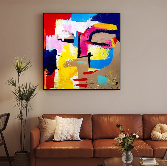 Modern Hand-painted Decorative Painting Colourful Dopamine Abstract Wall Art