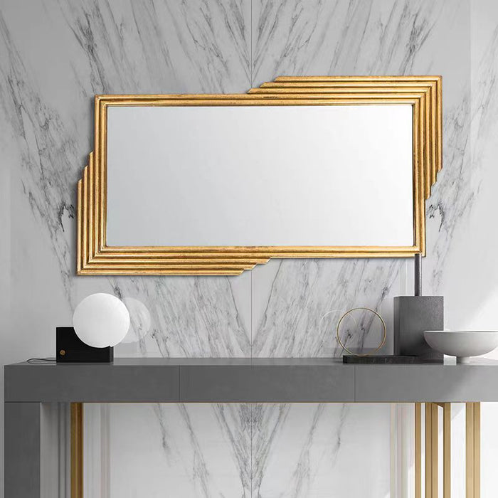 Rectangle/Round Mirrors in Gold Finish for Wall Decor