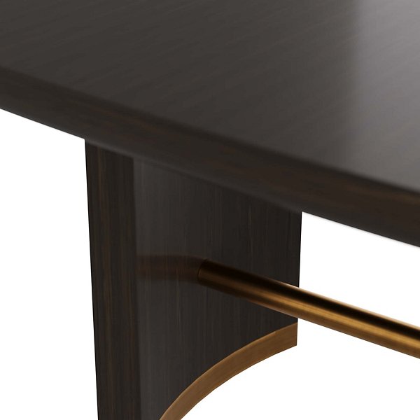 Post-modern Black Dining Table With Extension Leaf