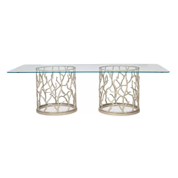 Rectangular Glass Dining Table With Coral Reef Bases