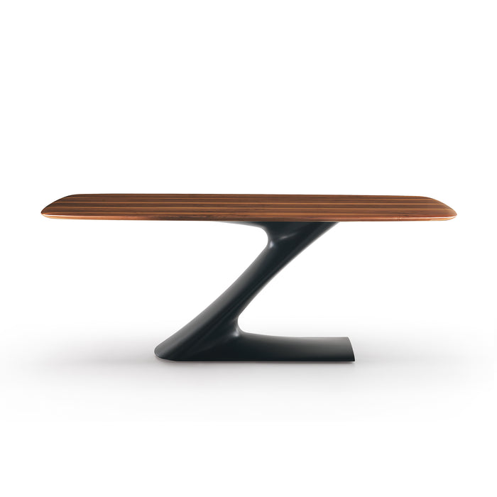 Z-Shaped Walnut Top Dining Table
