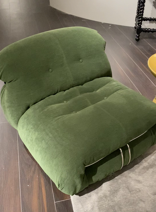 Modern Bottle Green Velvet Lounge Chair