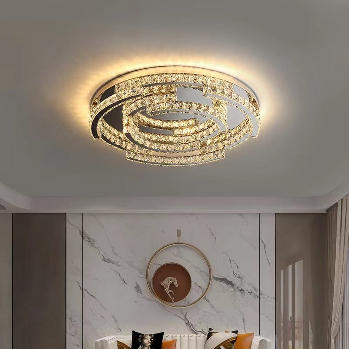 Modern Luxury Crystal Pendant Irregular Rings Chandelier Suit for Living/Dining Room/Bedroom