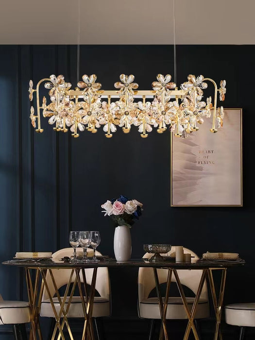 Designer Model Modern Light Luxury Flower Pendant Chandelier Suit for Living/Dining Room/Bedroom