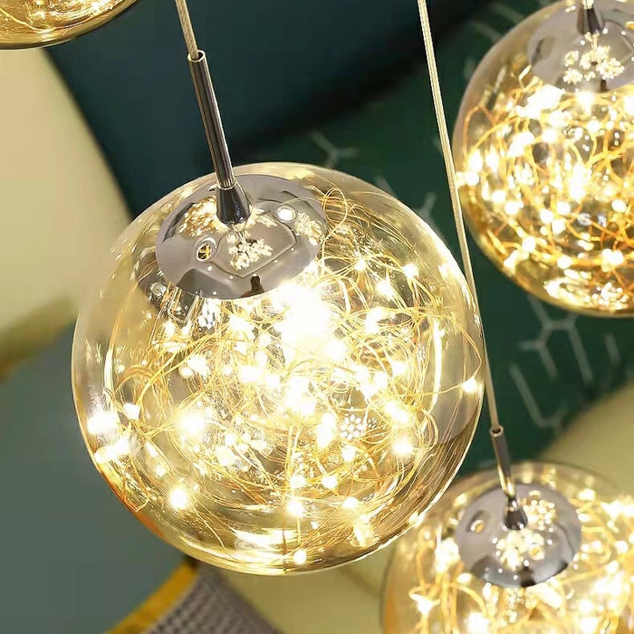 Extra Large 78.8''-197'' Adjustable Customization Modern Starlight Globe Chandelier for Hotel Foyer Hall Crystal Clear Glass Ball Light Moonlight Decoration Living Room High Ceiling Office Light Fixture