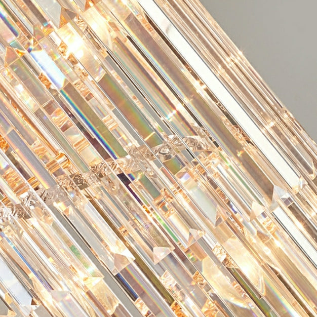 Extra Large Vertical Long Crystal Foyer Hallway Chandelier