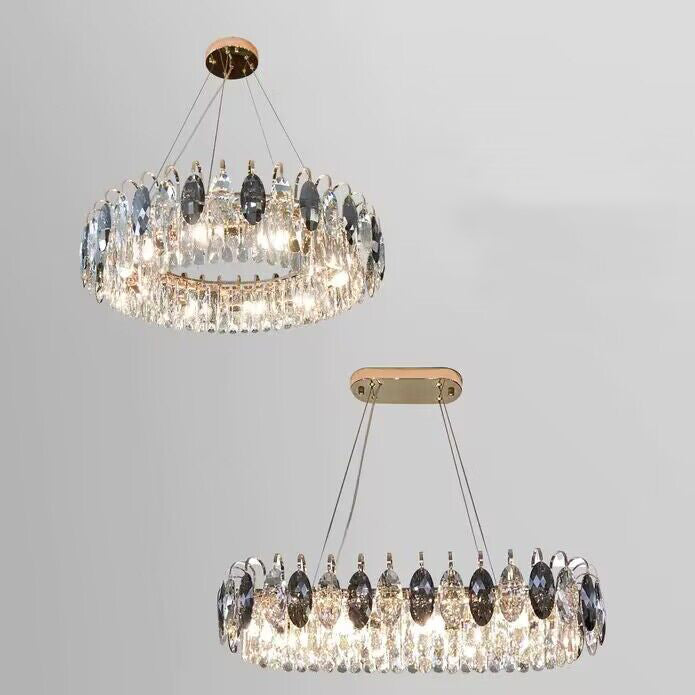 Luxurious K9 Crystal Chandelier in Brass/Silver Finish | Modern Ceiling Light Fixtures