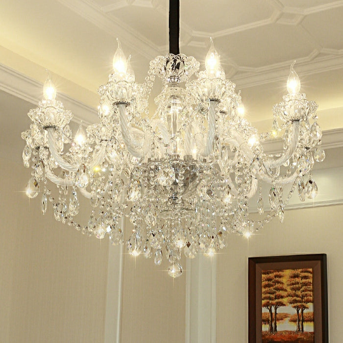 Rustic Antique European Candle Crystal Chandelier Popular Farmhouse Ceiling Light Fixture For Living Room