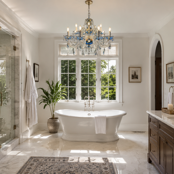 "Is Your Chandelier Damp-Rated? Can I Put It in My Spa Bathroom?"