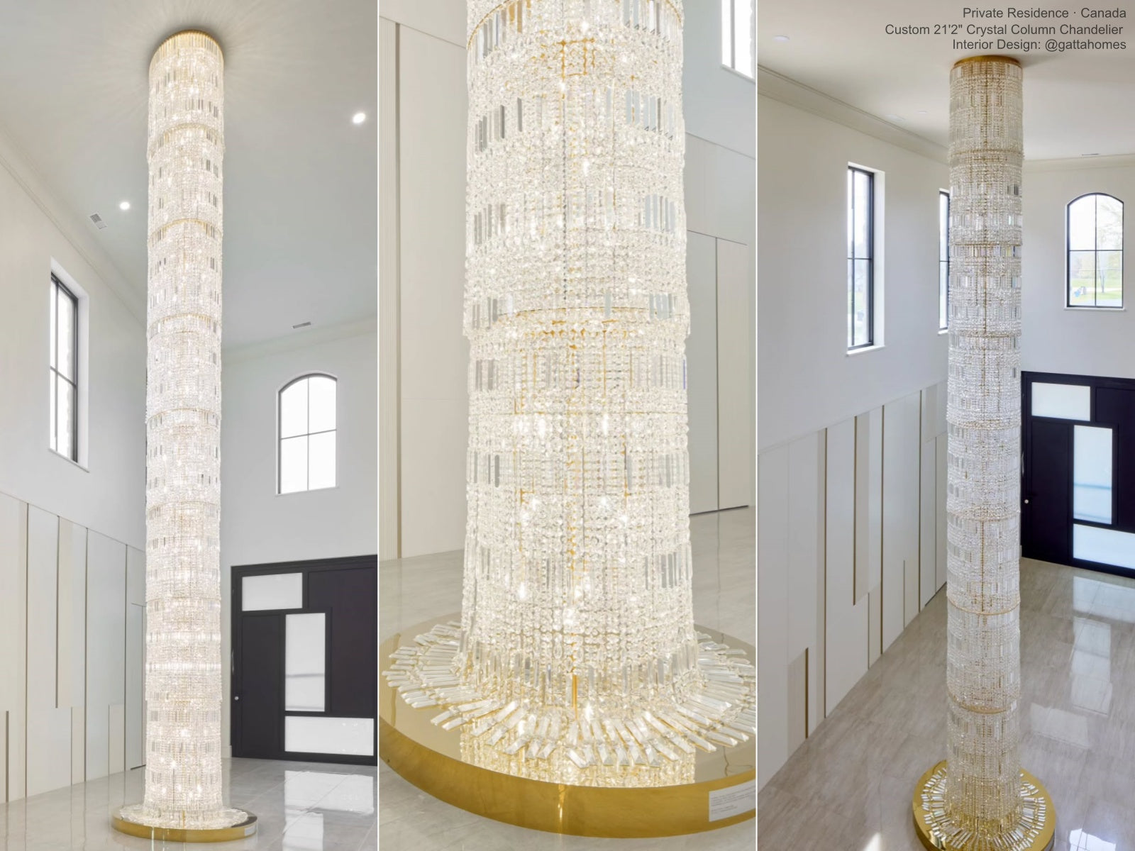 A 21-Foot Custom Crystal Chandelier, Made for a Home in Canada