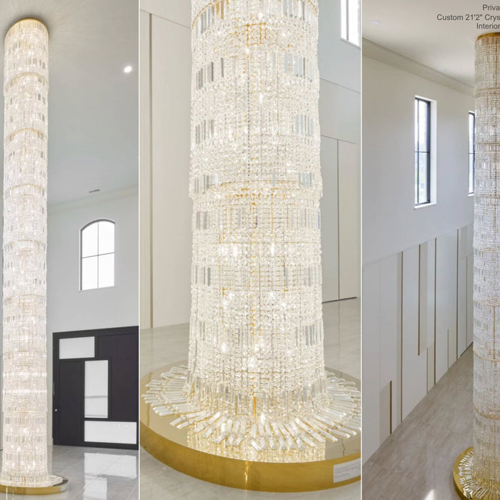 A 21-Foot Custom Crystal Chandelier, Made for a Home in Canada