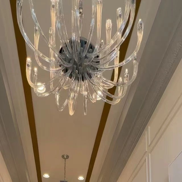 Lámpara de araña de cristal de 12/ 16/ 32 luces, accesorio de iluminación de techo clásico estilo vela para decoración de sala de estar/comedor, moda 2023