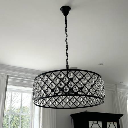 Lámpara de araña de cristal posmoderna, rectangular/redonda, para sala de estar/mesa de comedor