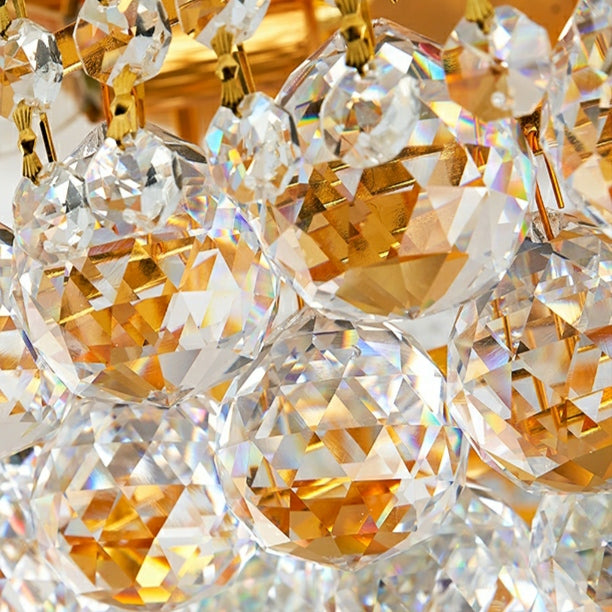 Luxury Empire Foyer Crystal Chandelier Pendant Ceiling Light Fixture In Gold/ Chrome Finish