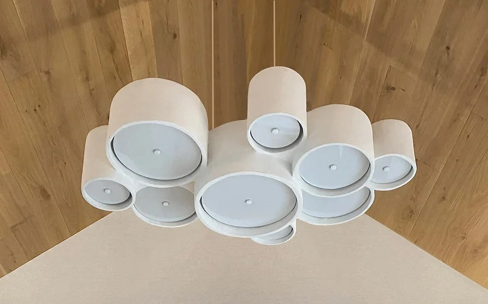 Modern Stacked Organic Multi-Cylinder White Plaster Chandelier