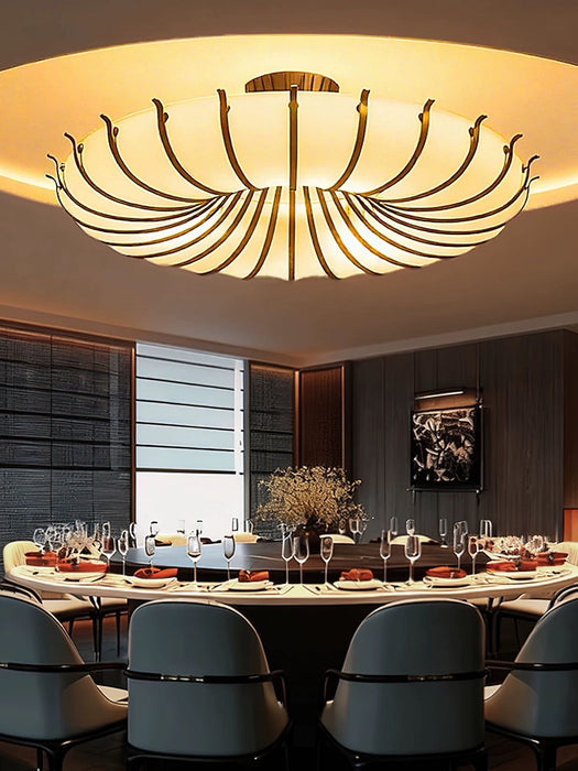 Vintage Round Fabric Ceiling Light for Living Room/Bedroom/Dining Room