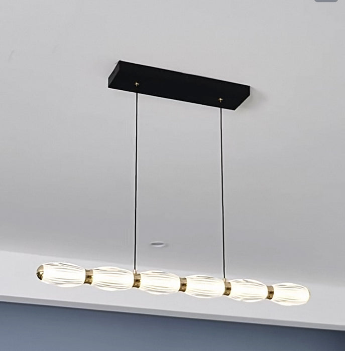 Modern Linear Ribbed Acrylic Pendant Light for Dining Room/Kitchen Island