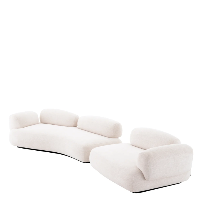 Contemporary Sculptural Organic Curved Modular Bouclé Sectional Sofa