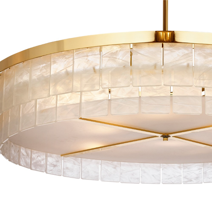Modern Tiered Frosted Glass Hand‑Textured Panel Chandelier for Dining Room/Kitchen Island