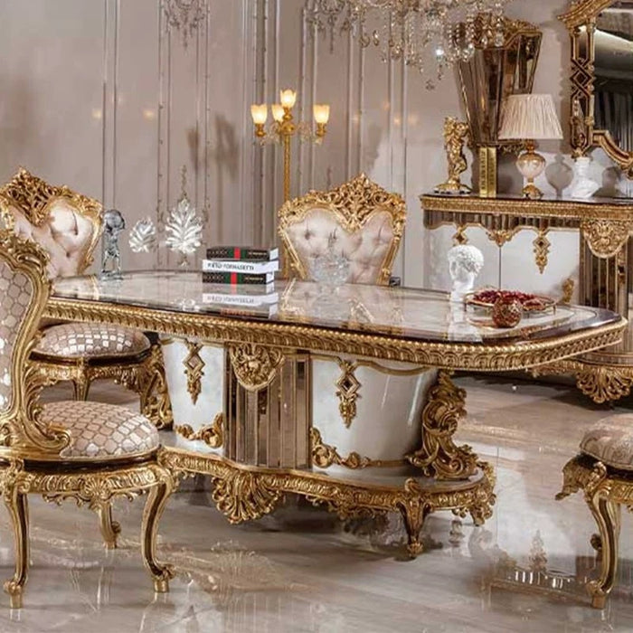 Luxury Classic Royal Dining Table and Chair Set