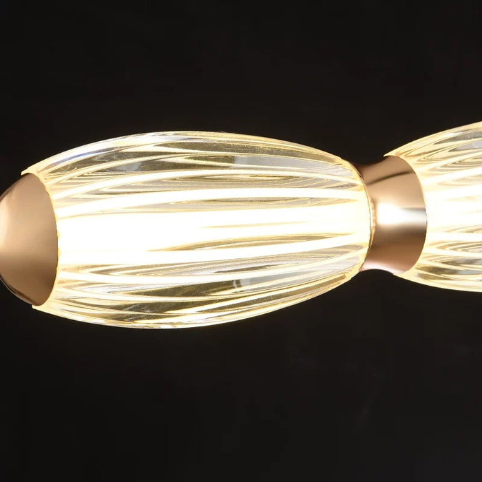 Modern Linear Ribbed Acrylic Pendant Light for Dining Room/Kitchen Island