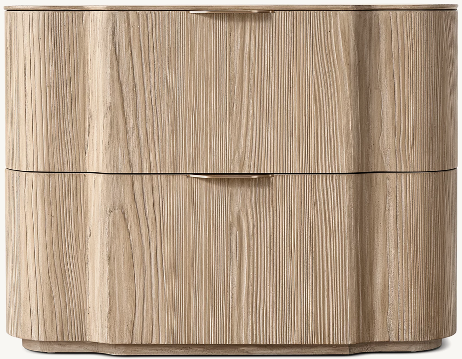 Modern European Organic Curved Bedside Cabinet