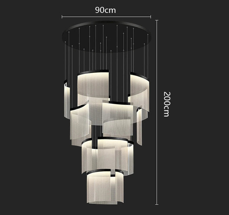 Modern Luxe Translucent Tiered Acrylic Chandelier for High Ceilings