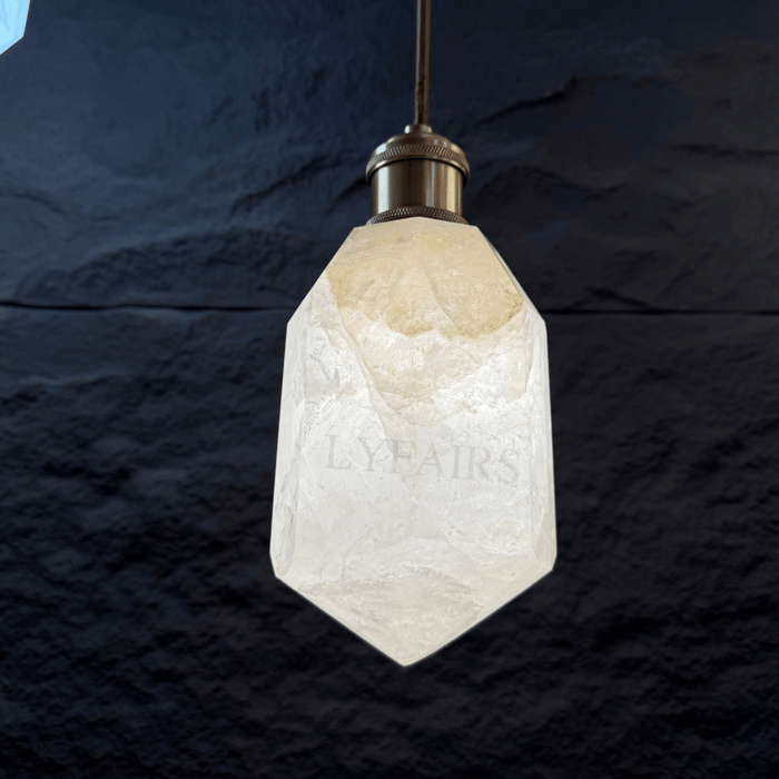 Modern Natural Quartz Crystal Point Pendant Light