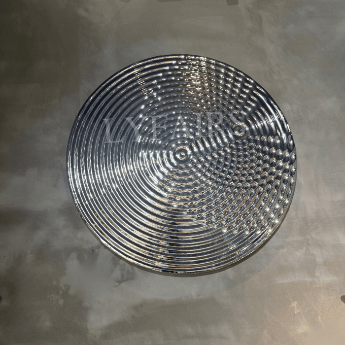 Modern Water Ripple Polished Stainless Steel Wall Sculpture