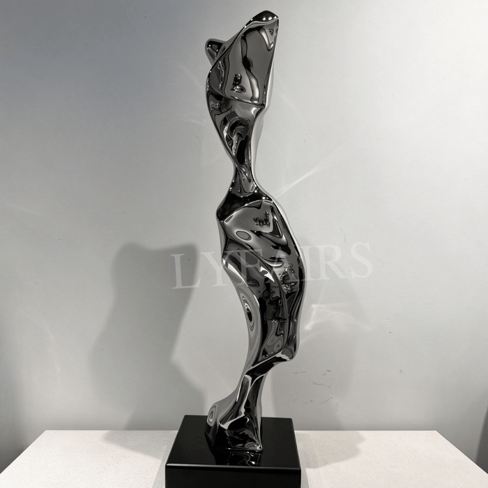 Sculptural Flowing Abstract Torso Stainless Steel Sculpture