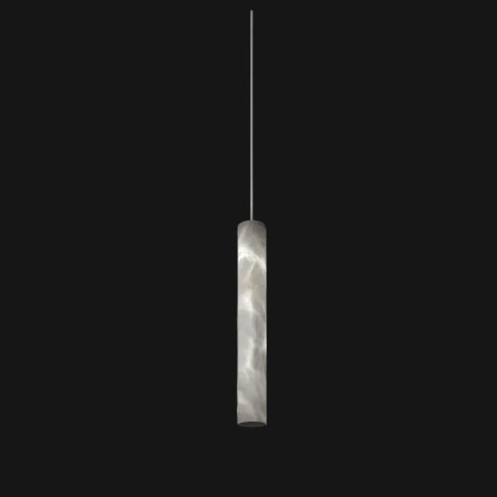 Modern Minimalist Long Tube Alabaster Pendant Light