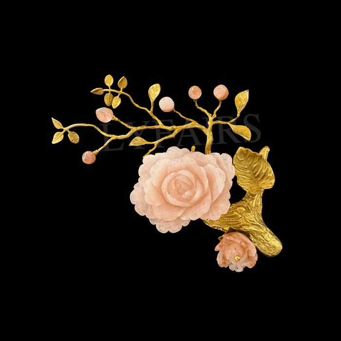Elegant Luxury Natural Crystal Rose Wall Sconce