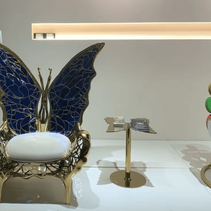 Luxury Butterfly Design Chair & Side Table