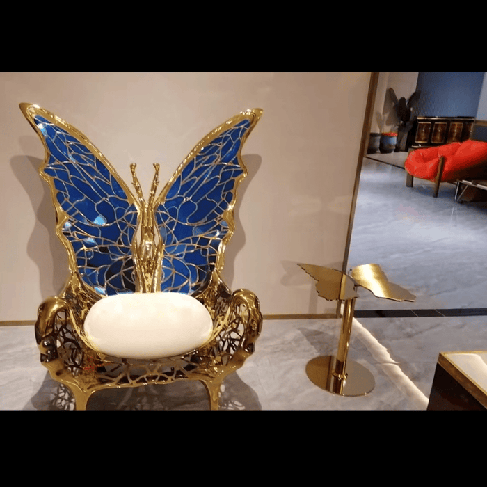 Luxury Butterfly Design Chair & Side Table