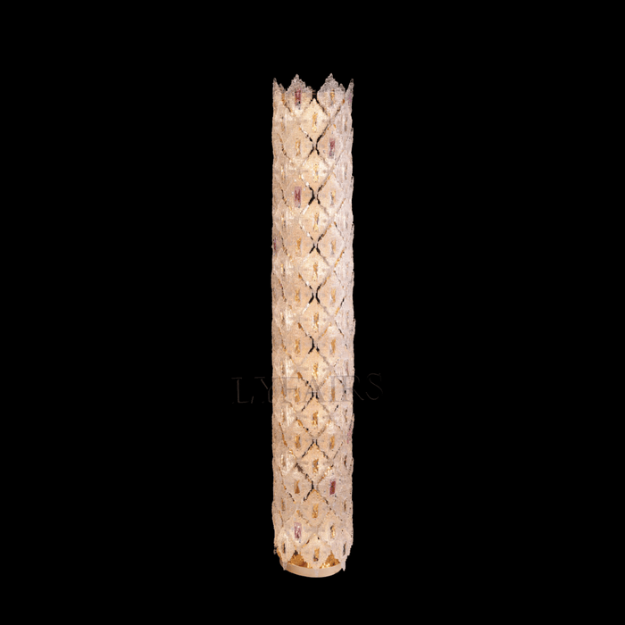 Modern Luxury Diamond Lattice Cylinder Crystal Floor Lamp