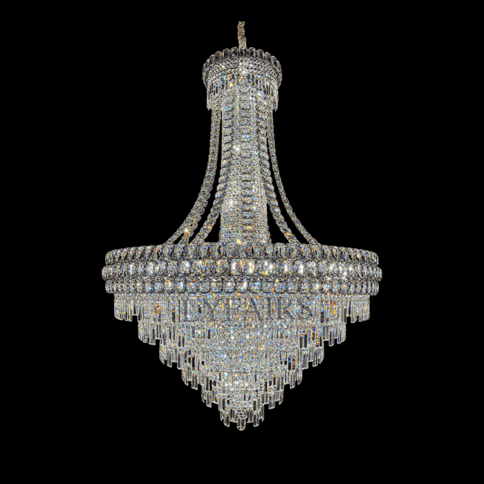 Modern Luxury Grand Tiered Waterfall Crystal Chandelier