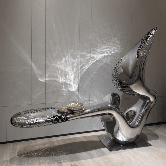 Modern Abstract Mermaid Tail Hollow Cutout Floor Sculpture
