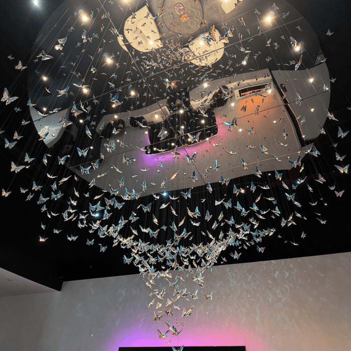 Luxury Cascading Iridescent Butterfly Crystal Art Chandelier