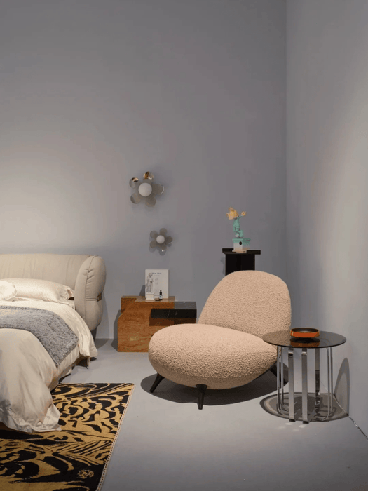 Modern Organic Heart Silhouette Accent Lounge Chair