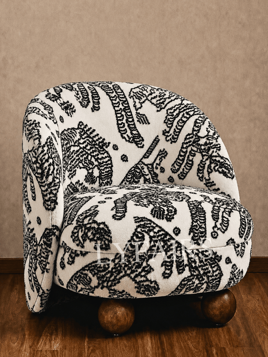 Modern Tiger Mountain Curved Upholstery Accent Chair