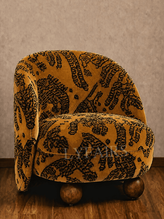 Modern Tiger Mountain Curved Upholstery Accent Chair