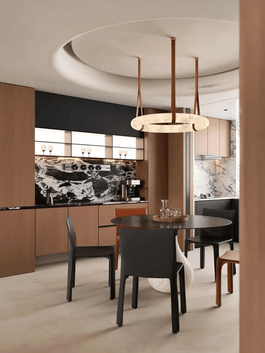 Modern Round Alabaster Chandelier for Living Room/Bedroom