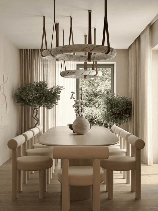 Modern Round Alabaster Chandelier for Living Room/Bedroom