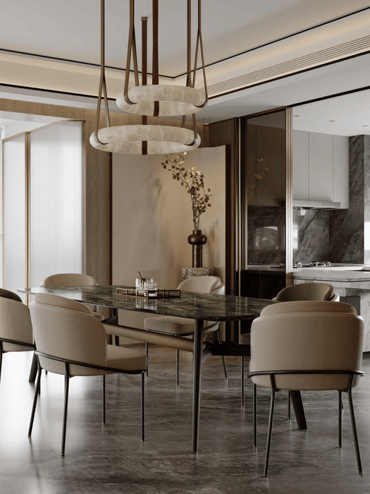 Modern Round Alabaster Chandelier for Living Room/Bedroom