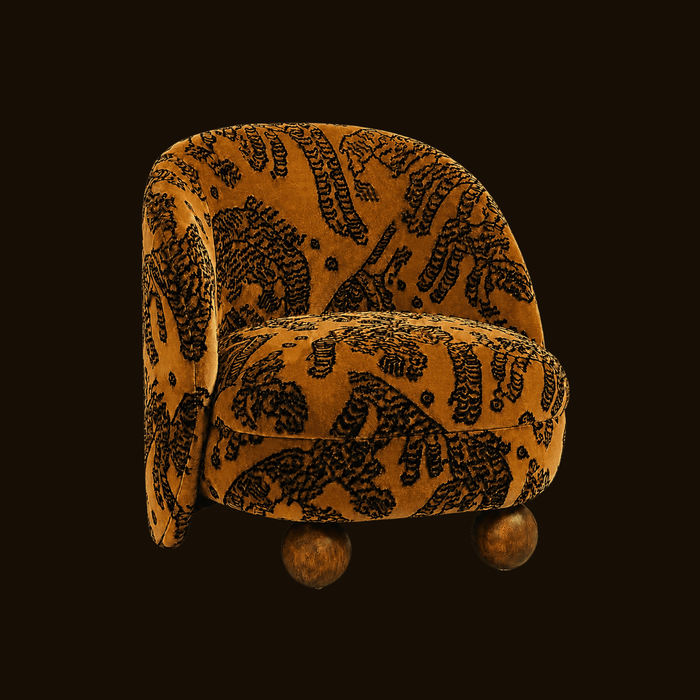 Modern Tiger Mountain Curved Upholstery Accent Chair