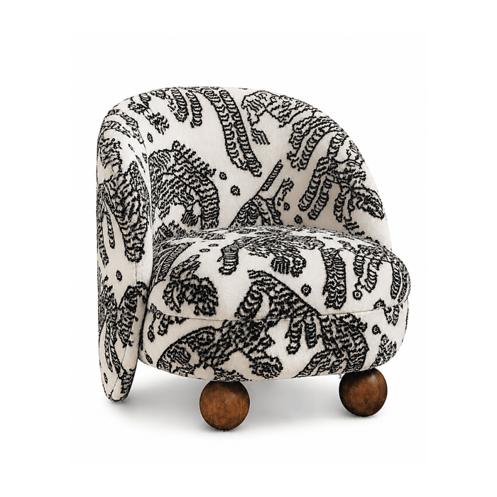 Modern Tiger Mountain Curved Upholstery Accent Chair