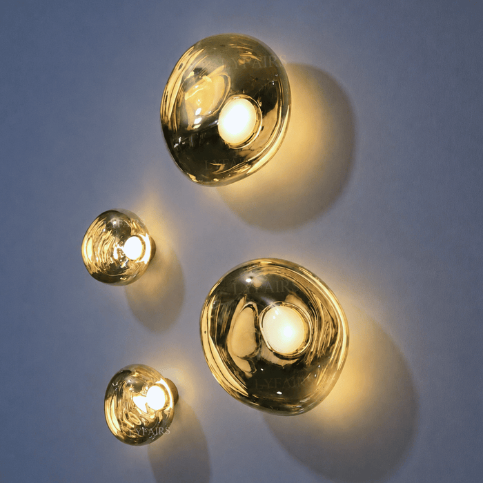 Modern Luxury Metallic Mirrored Irregular Lava Wall Sconce