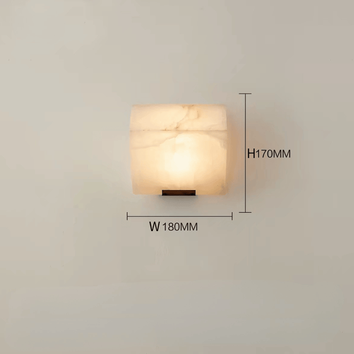 Modern Minimalist Pyramid Natural Alabaster Wall Sconce